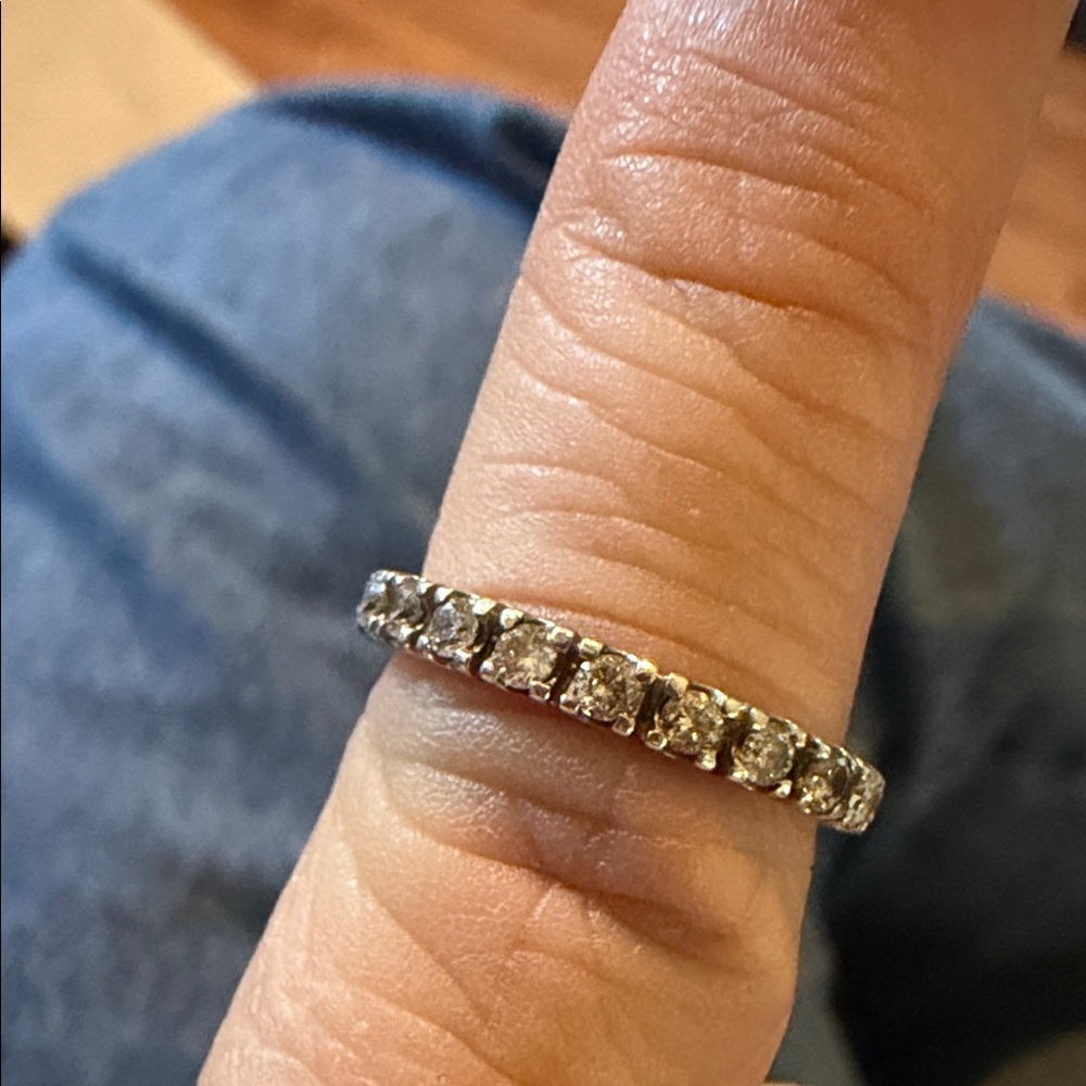 Elegant Silver Diamond Band